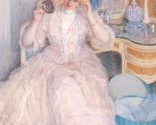 Lady Trying On a Hat - 弗雷德里克·卡尔·弗里塞克